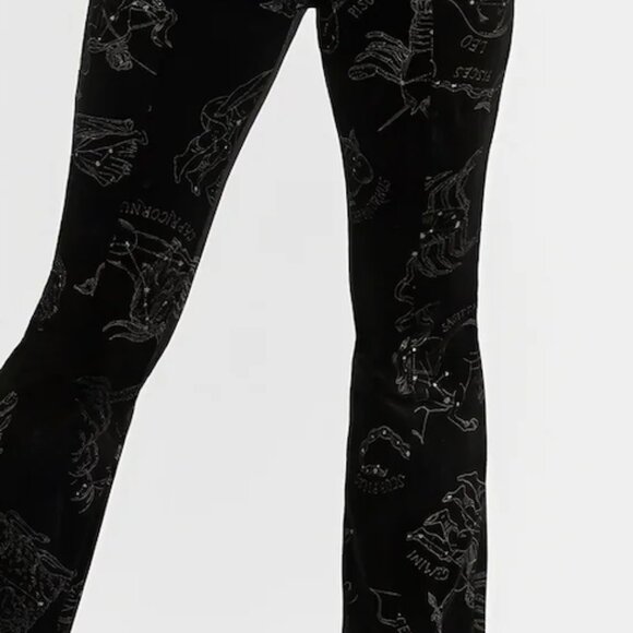 Disturbia Zodiac Print Split Flare Trousers | NWOT  size US 10 - Picture 5 of 10